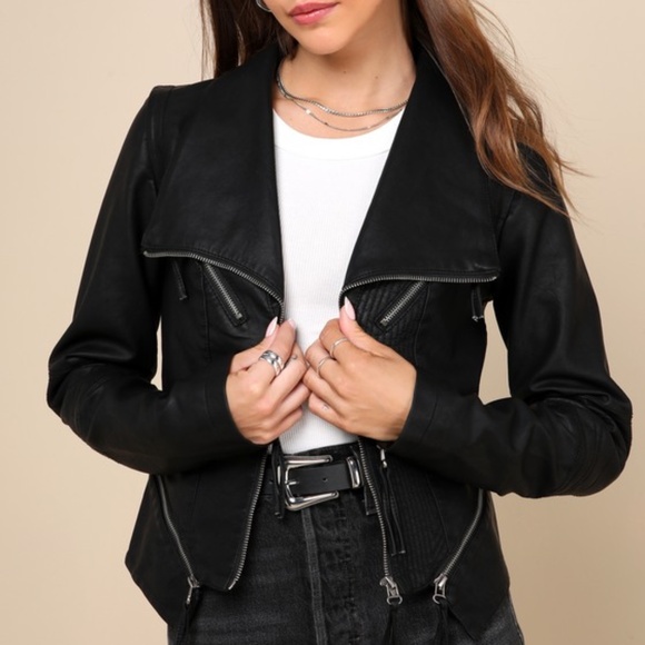 Lulus Jackets & Blazers - Lulus Up On A Tuesday Black Vegan Leather Jacket - Size XS